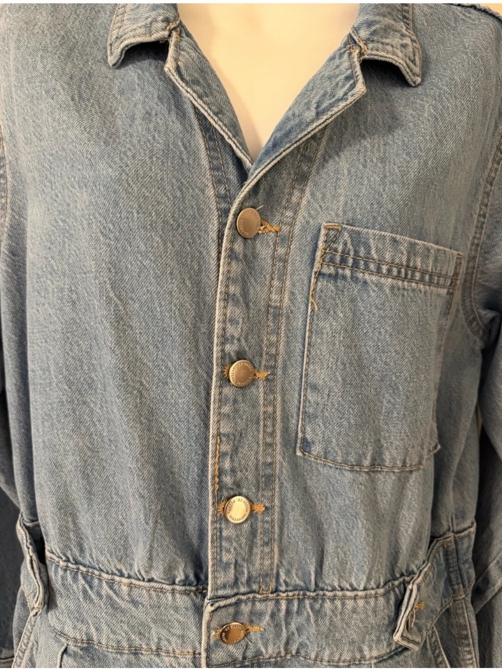 Universal Thread Light Blue Denim Jean Shorts Romper